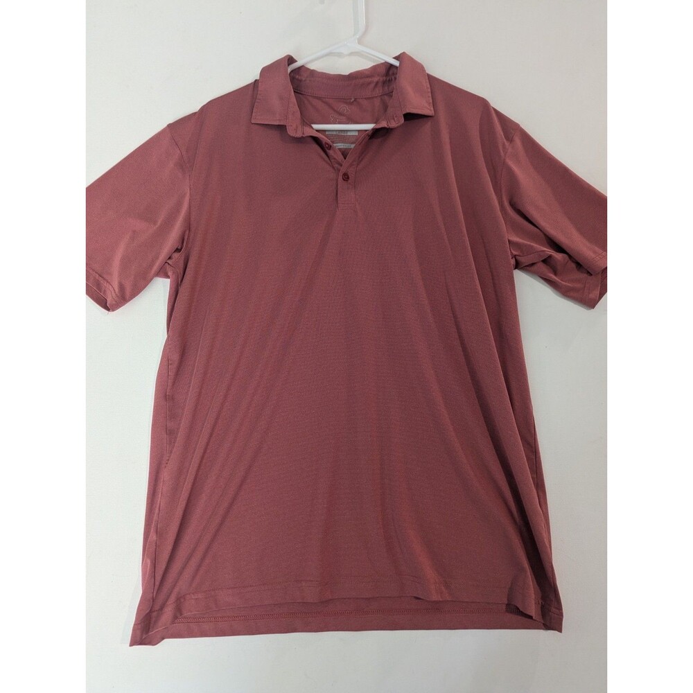 Swannies Polo Shirt Mens L Pink Short‎ Sleeve PGA Logo Performance Stretch Golf